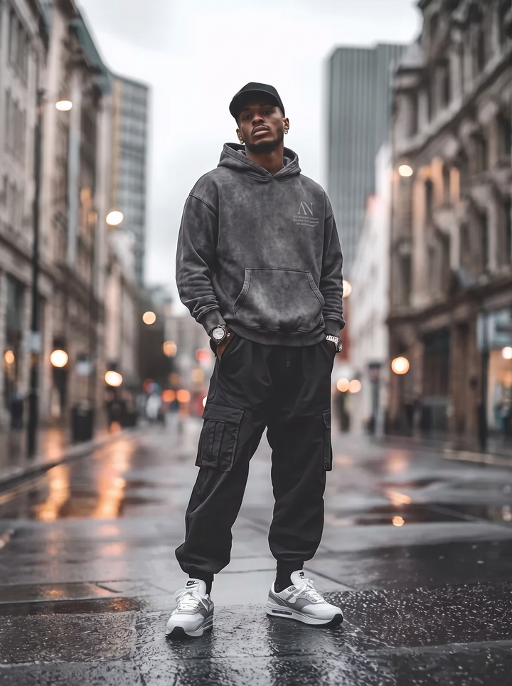 Routine Faded Hoodie - Washed Black