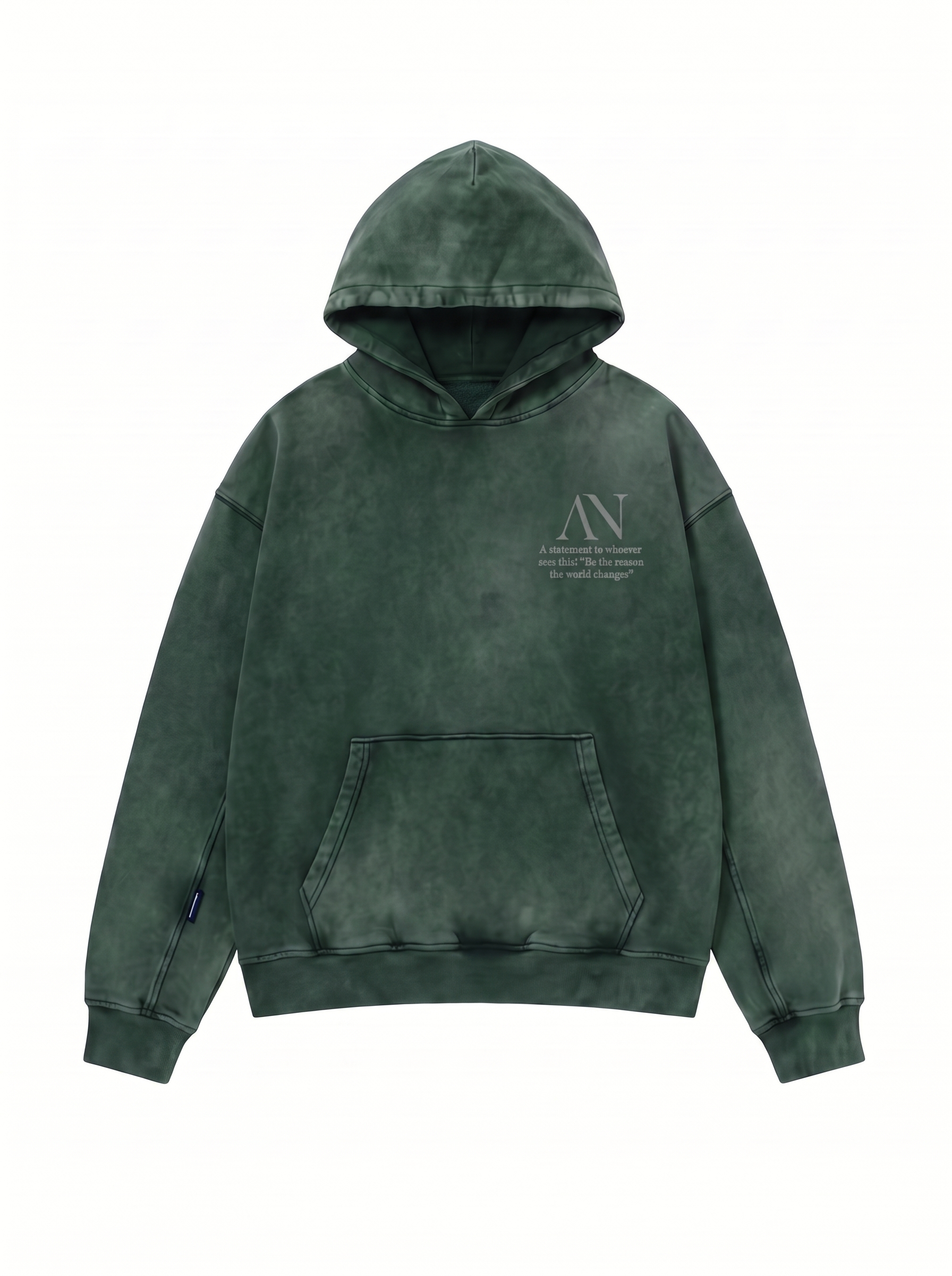 Routine Faded Hoodie - Forest Green Washed