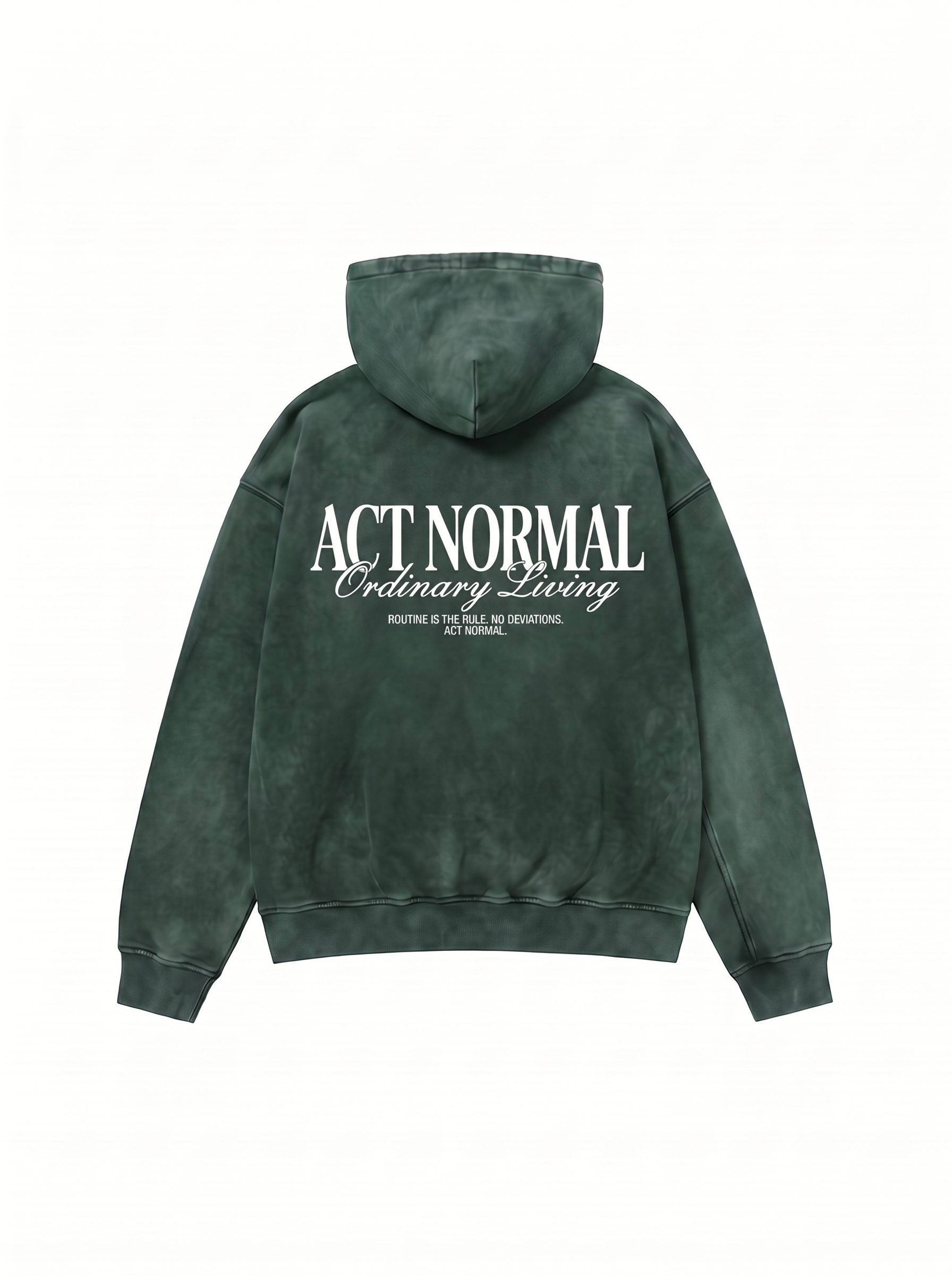 Routine Faded Hoodie - Forest Green Washed