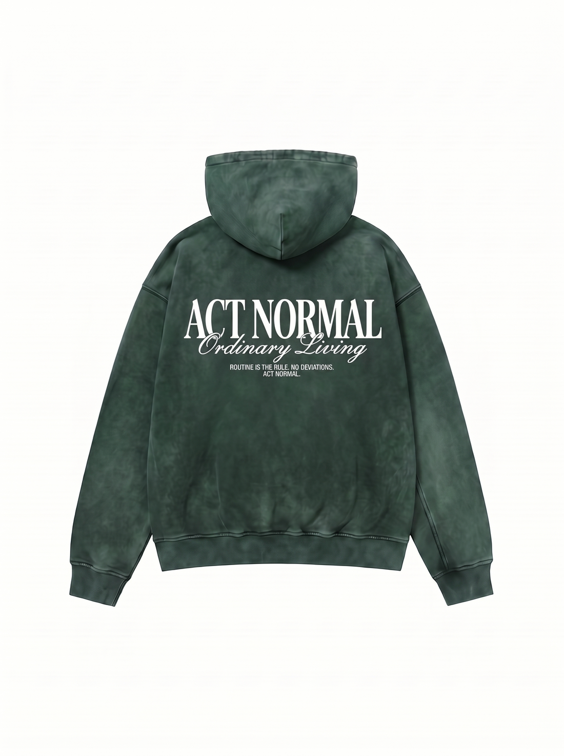 Routine Faded Hoodie - Forest Green Washed
